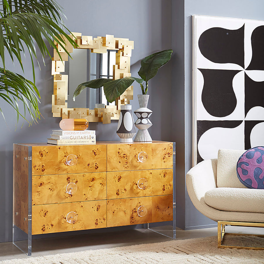 Mappa Wood 6-Drawer Dresser – Bond – rear view