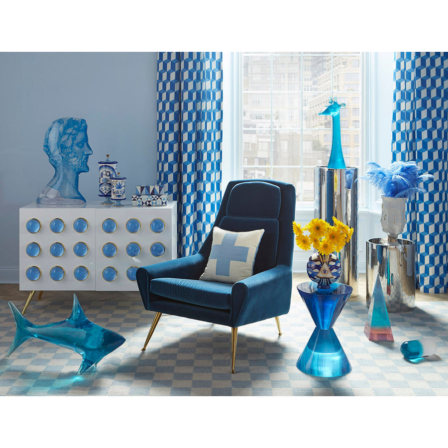 Polished Stainless Steel Pedestal | Jonathan Adler Alphaville | Oroa.com