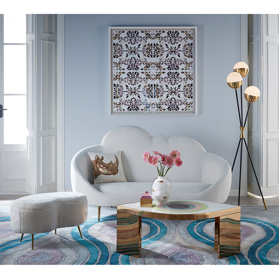 Brass Legs Upholstered Ottoman | Jonathan Adler Kidney | Oroa.com