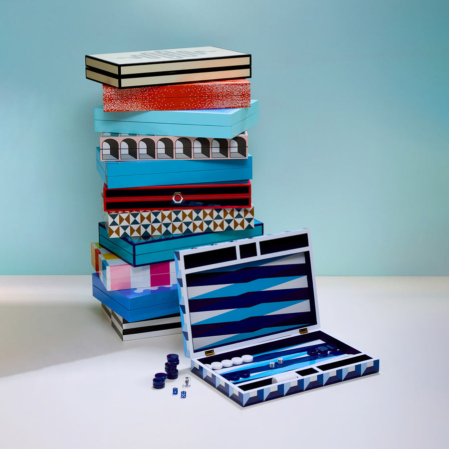 Geometric Patterned Backgammon Set – Sorrento – alternate view 7