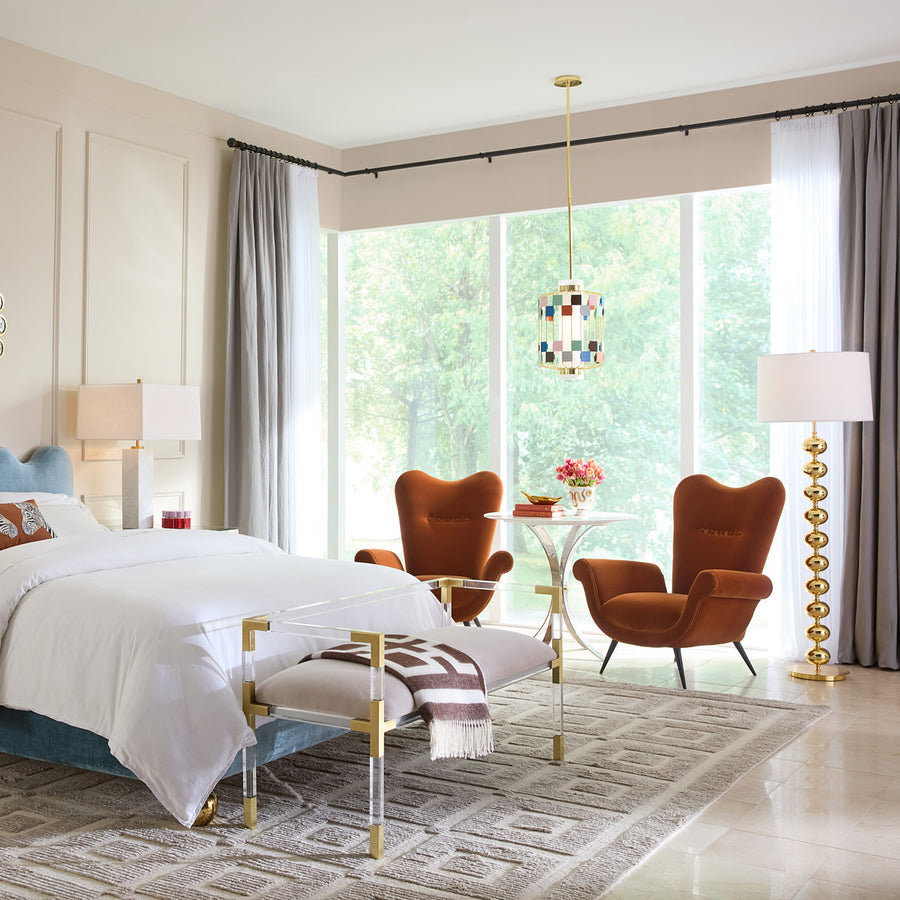 Gray Velvet Bench | Jonathan Adler Jacques | Oroa.com