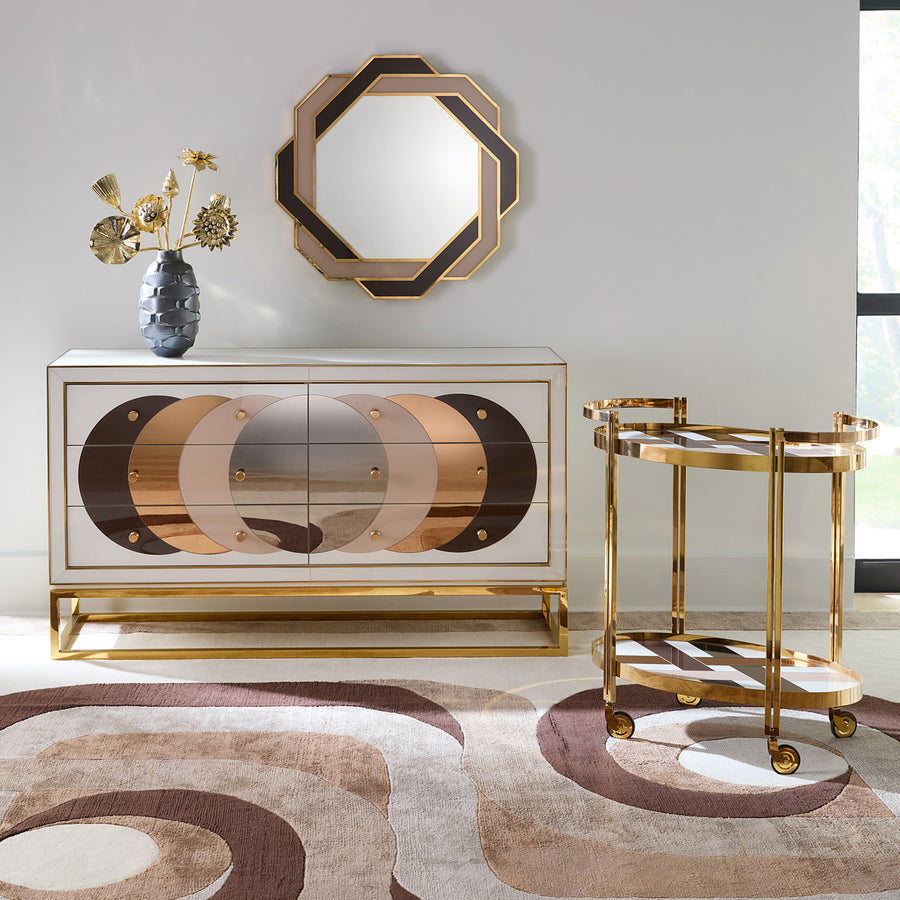 Polished Brass Bar Cart | Jonathan Adler Chambeige | Oroa.com