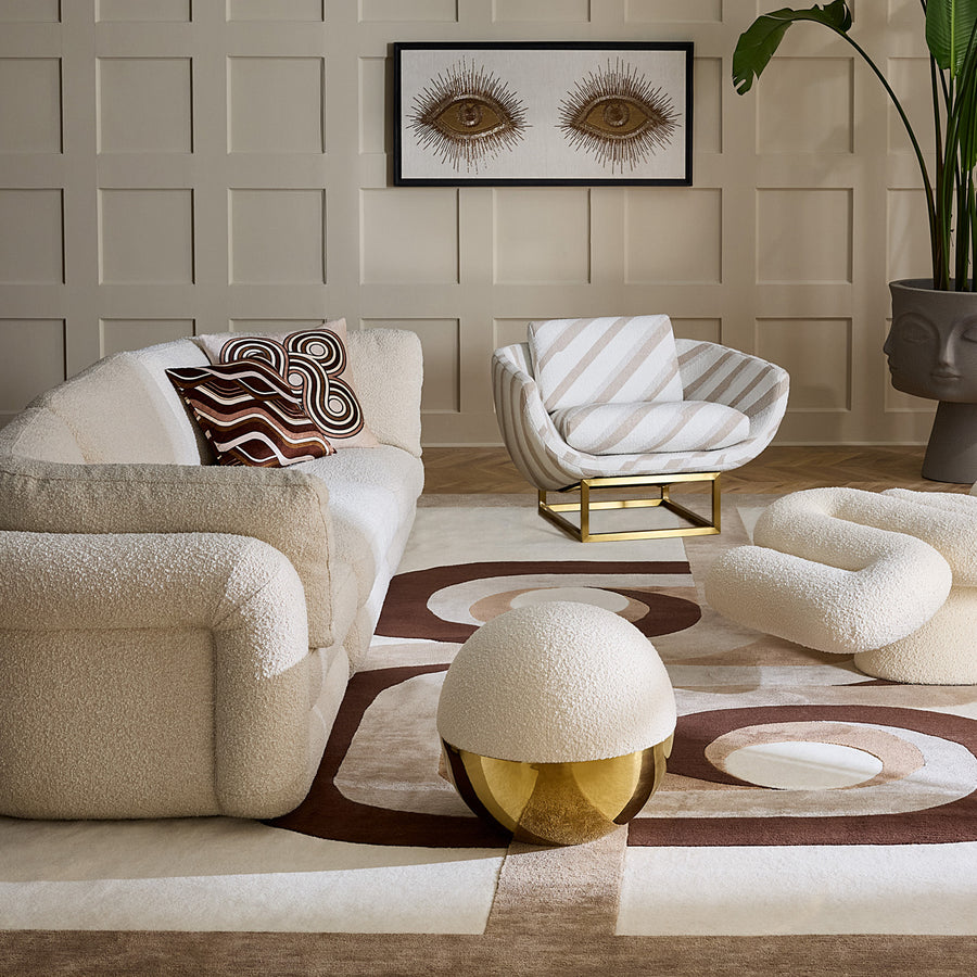 Diagonal Pattern Bouclé Lounge Chair | Jonathan Adler Beaumont | Oroa.com