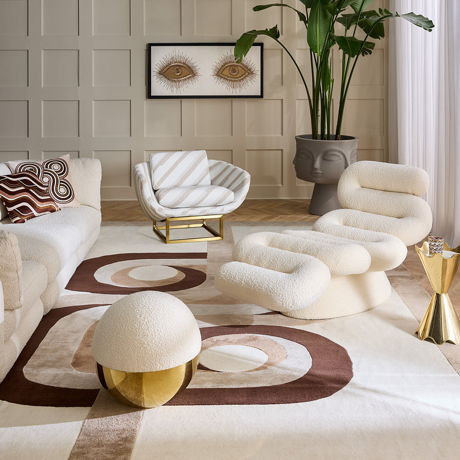 Tube-Shaped Bouclé Chaise Lounge | Jonathan Adler Serpentine | Oroa.com