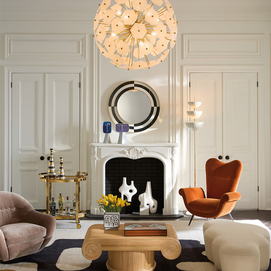 Painted Glass Round Mirror | Jonathan Adler Op Art | Oroa.com