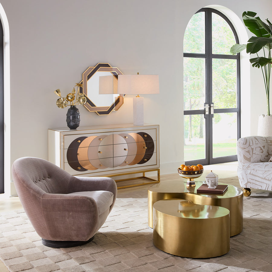 Mirrored Glass 6-Drawer Sideboard | Jonathan Adler Chambeige | Oroa.com