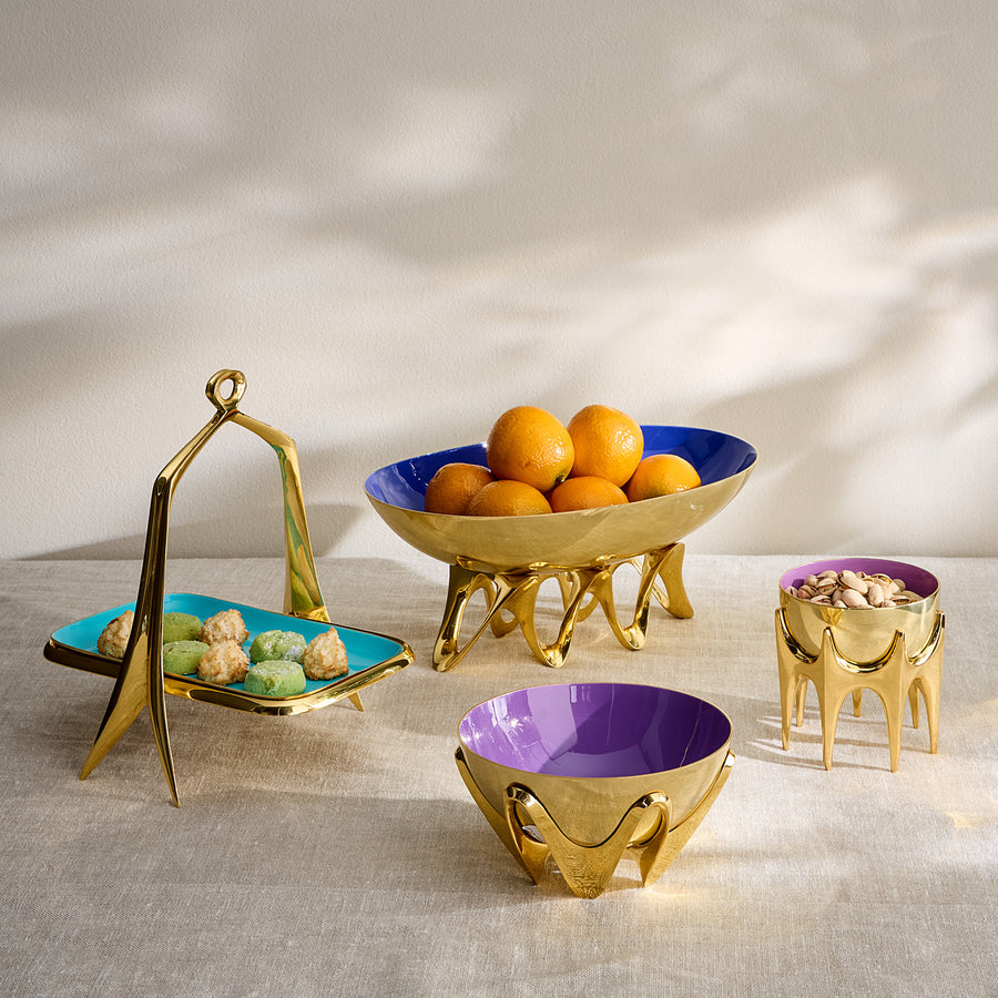 Purple Interior Solid Brass Bowl | Jonathan Adler Oscar Amethyst | Oroa.com