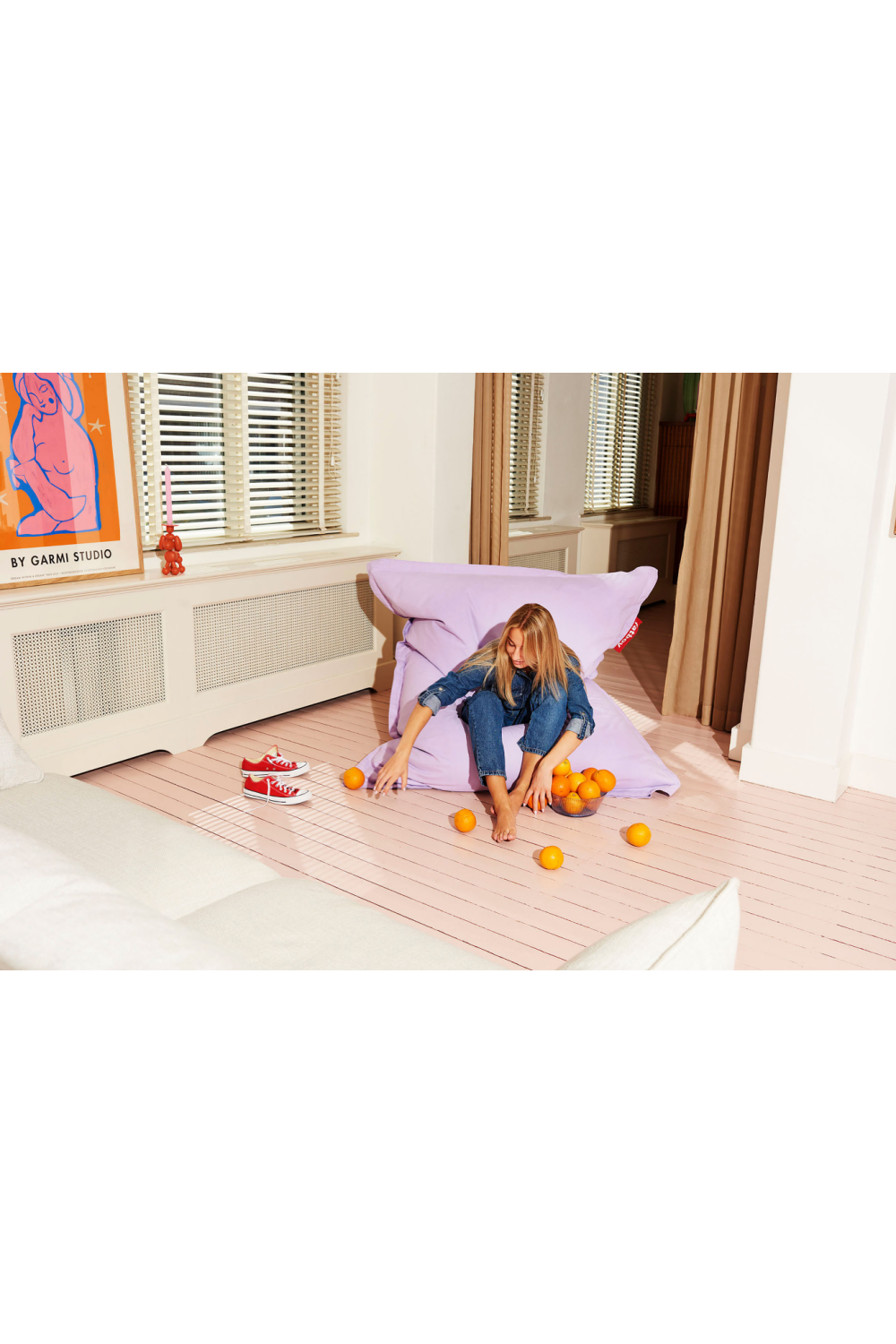 Cotton Lounge Bean Bag | Fatboy Original Stonewash | OROA.com