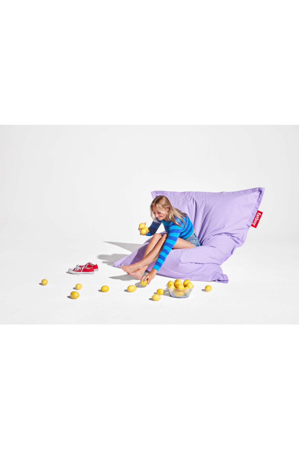 Cotton Lounge Bean Bag | Fatboy Original Stonewash | OROA.com