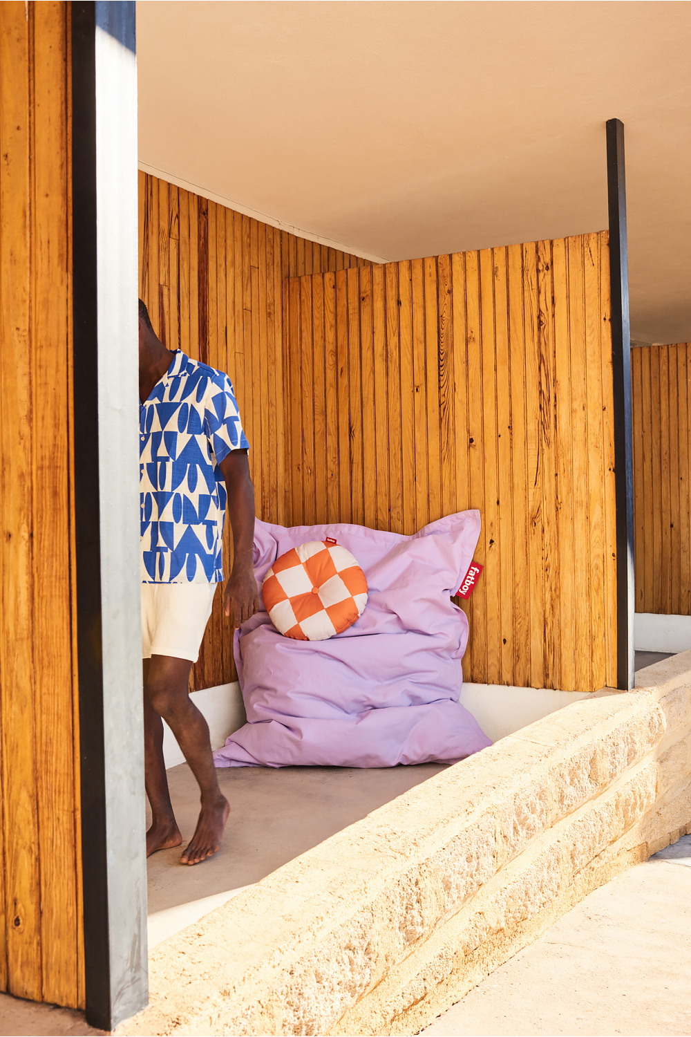 Cotton Lounge Bean Bag | Fatboy Original Stonewash | OROA.com