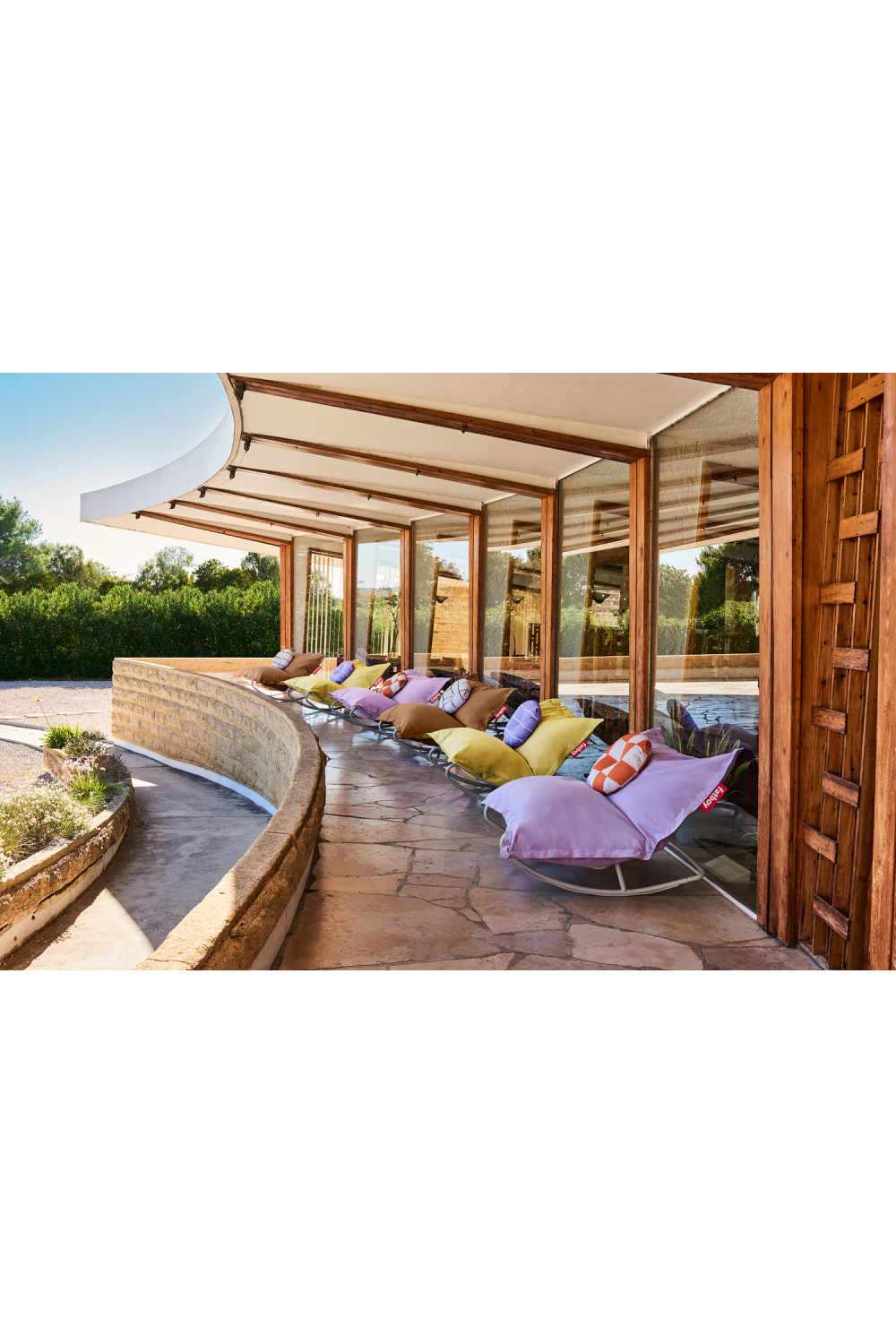 Cotton Bean Bag With Rocking Chair | Fatboy Original + Rock 'n Roll | OROA.com