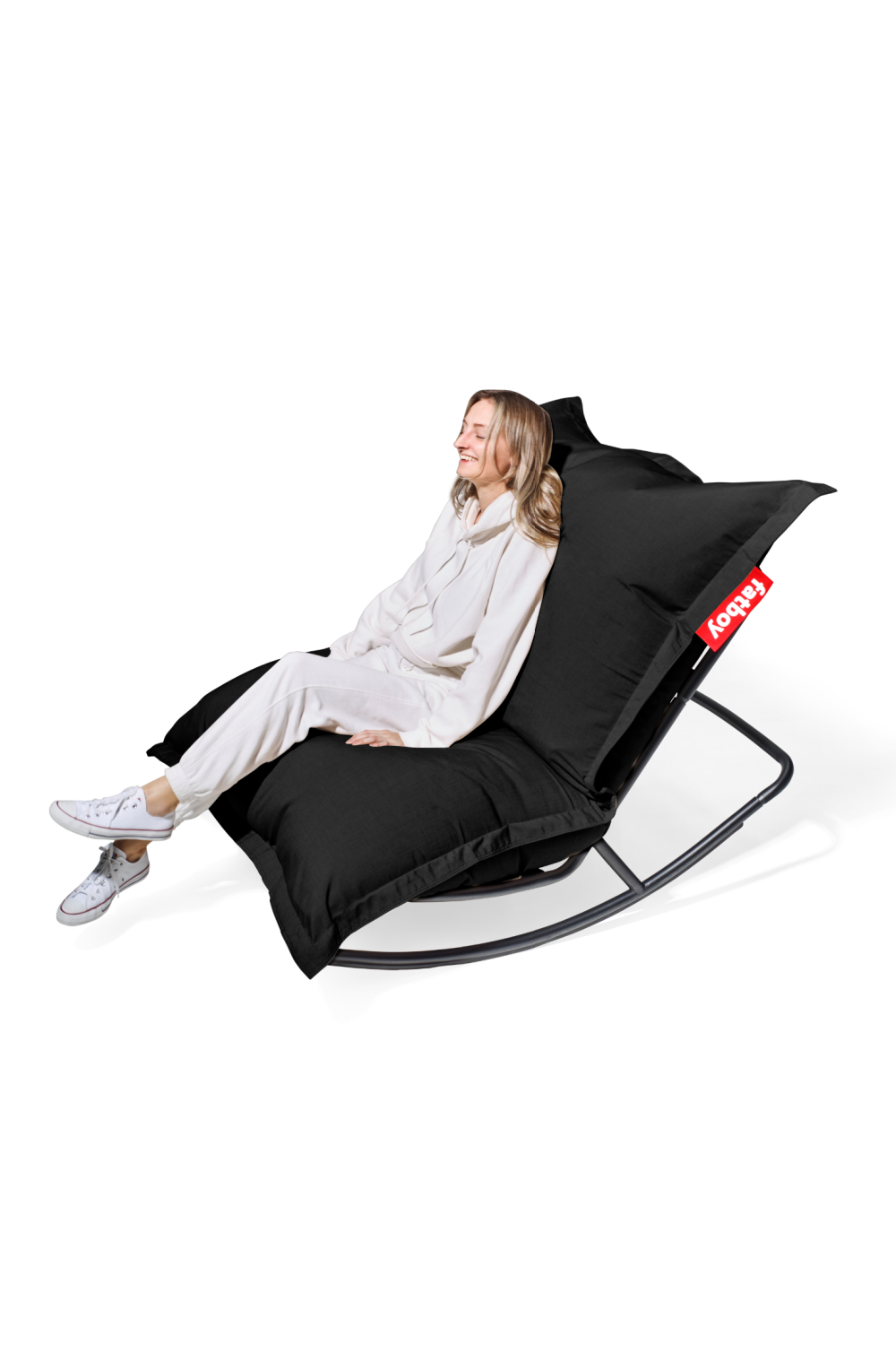 Modern Bean Bag With Rocking Chair | Fatboy Original Slim + Rock 'n Roll | OROA.com