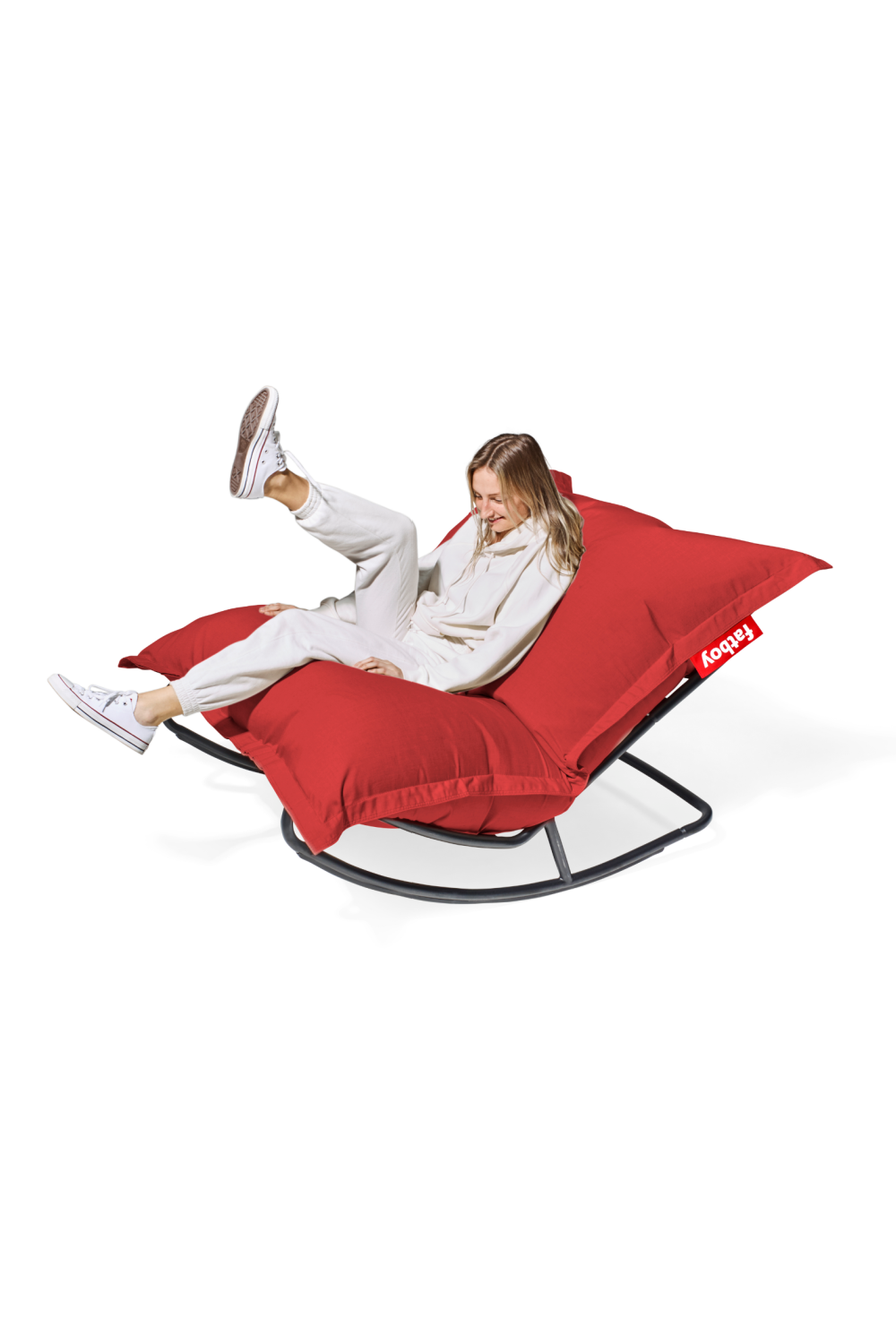 Modern Bean Bag With Rocking Chair | Fatboy Original Slim + Rock 'n Roll | OROA.com