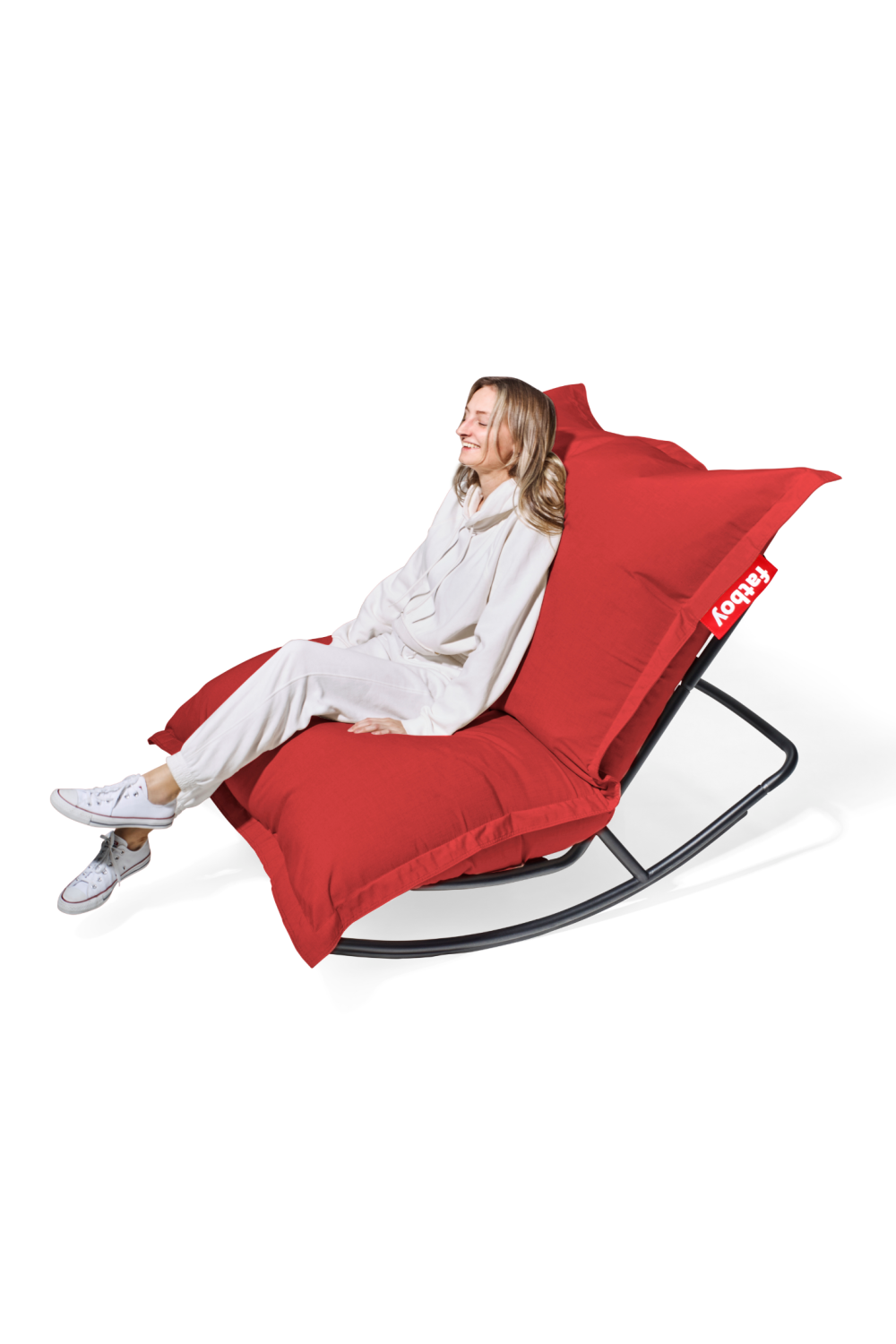 Modern Bean Bag With Rocking Chair | Fatboy Original Slim + Rock 'n Roll | OROA.com