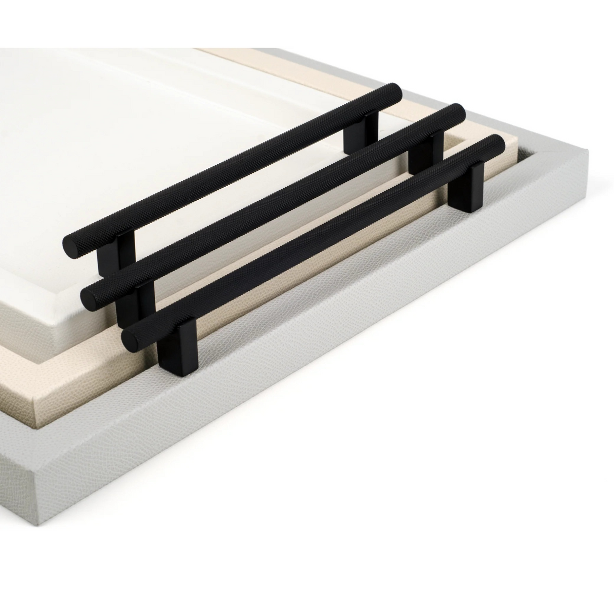 Metal Handle Leather Tray | Pinetti Dafne | OROA.com