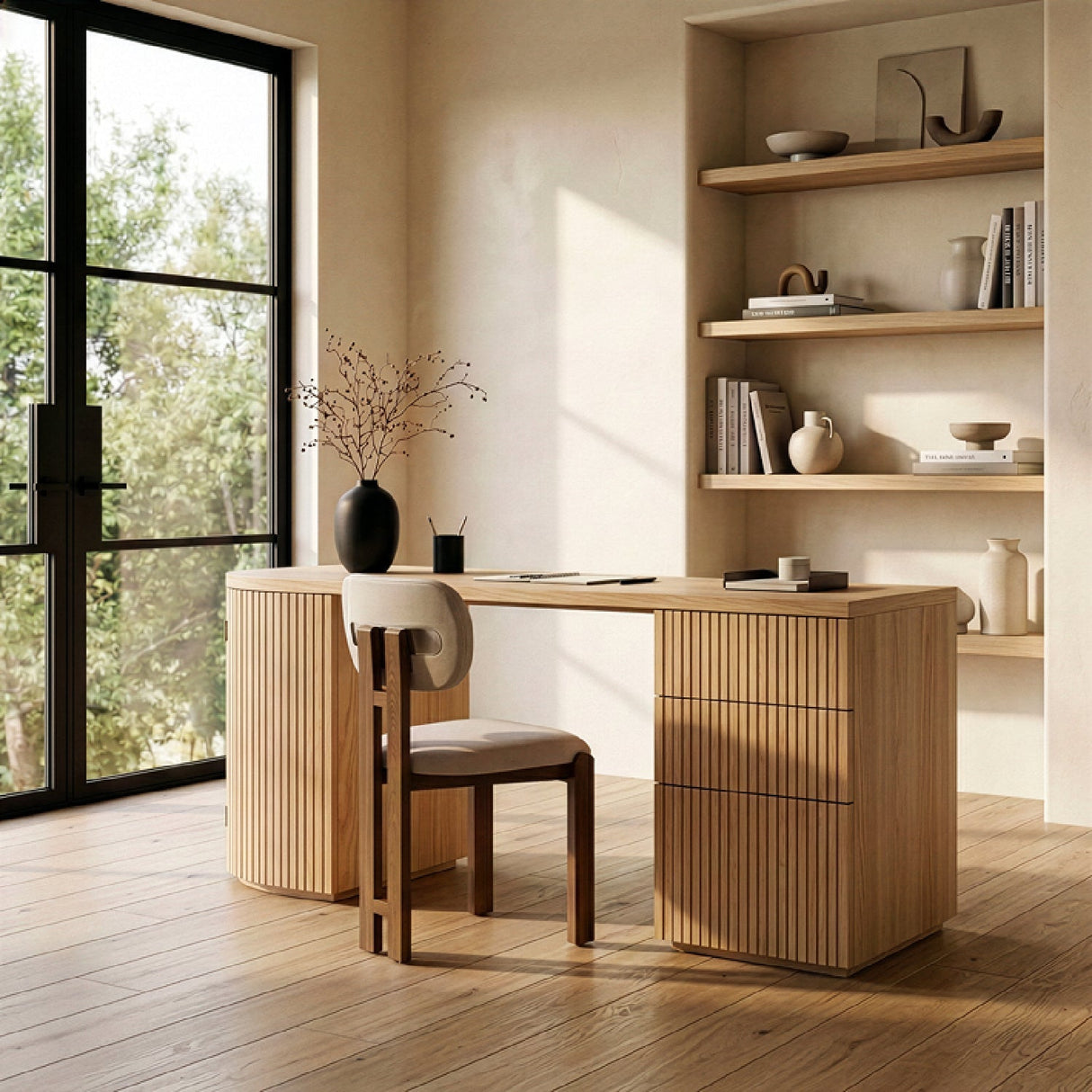 Modern European furniture - Wooden 3-Drawer Desk - www.oroa.com