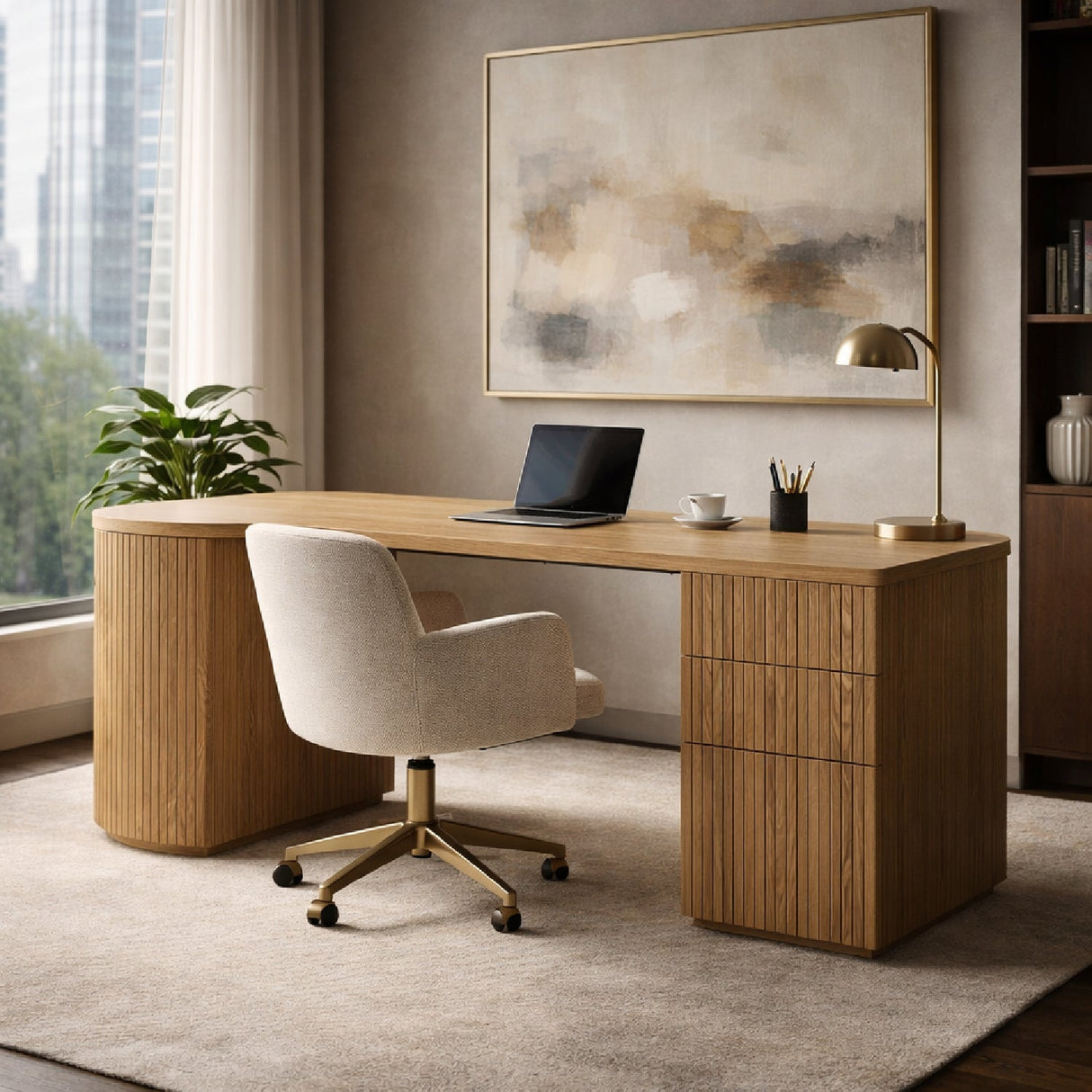 Modern European furniture - Wooden 3-Drawer Desk - www.oroa.com