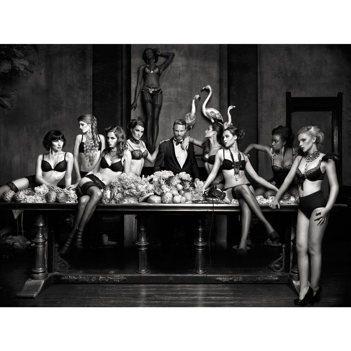 Men's Allure Monochromatic Man & Women photographic art print by Cobra Art