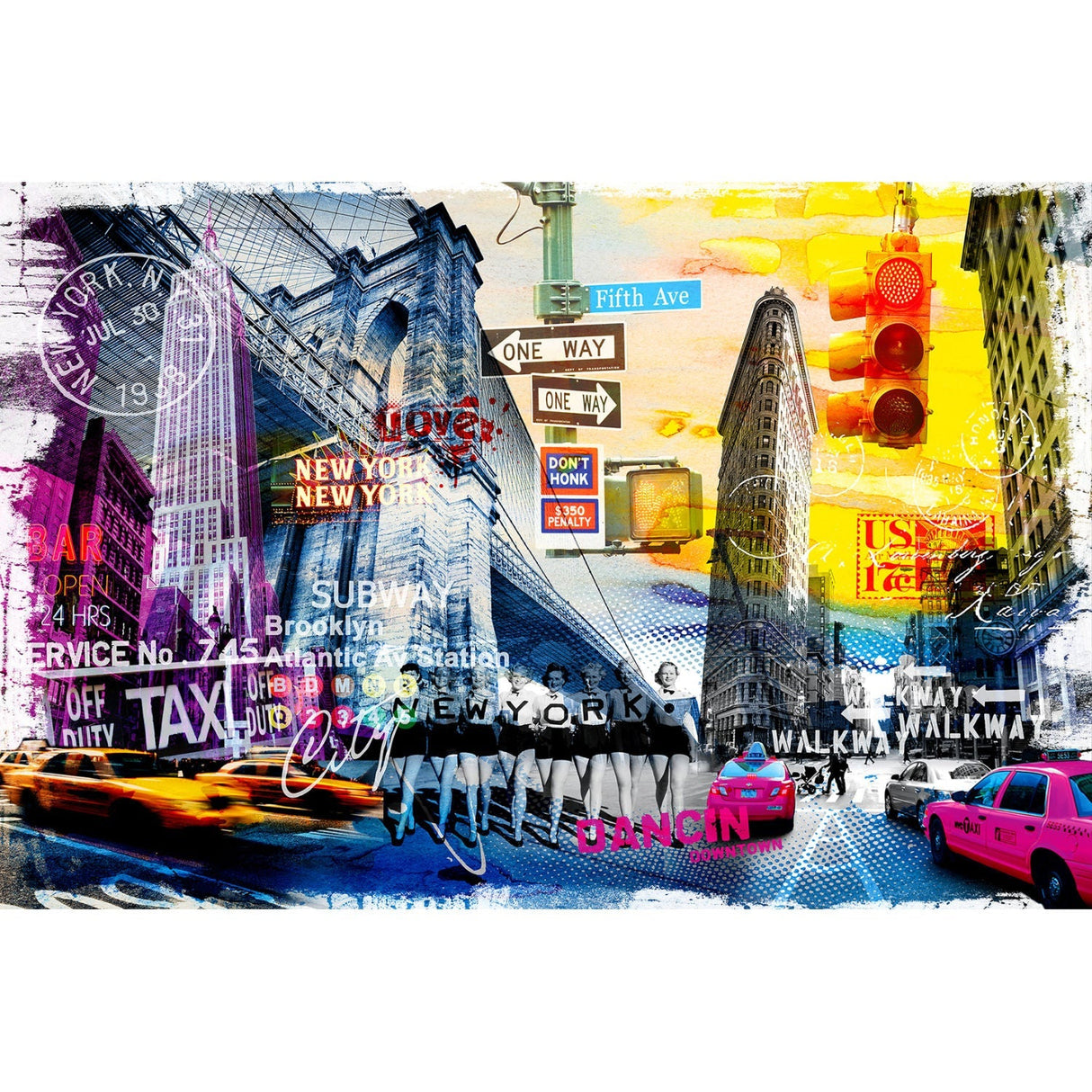 Bright New York Colorful City photographic art print by Cobra Art