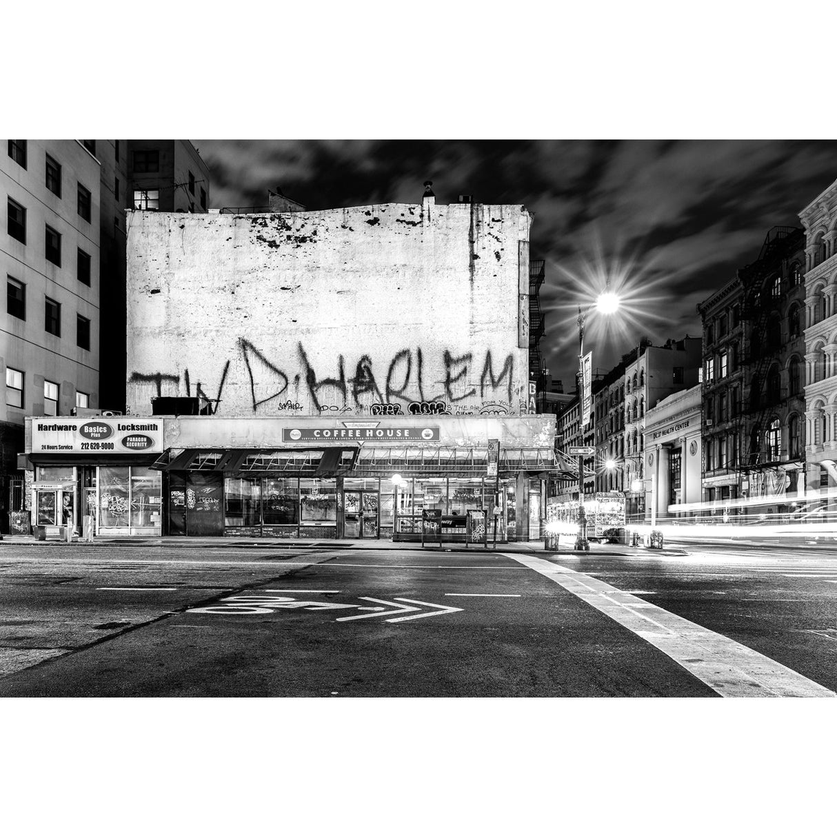 Downtown Manhattan Black & White City photographic art print by Cobra Art