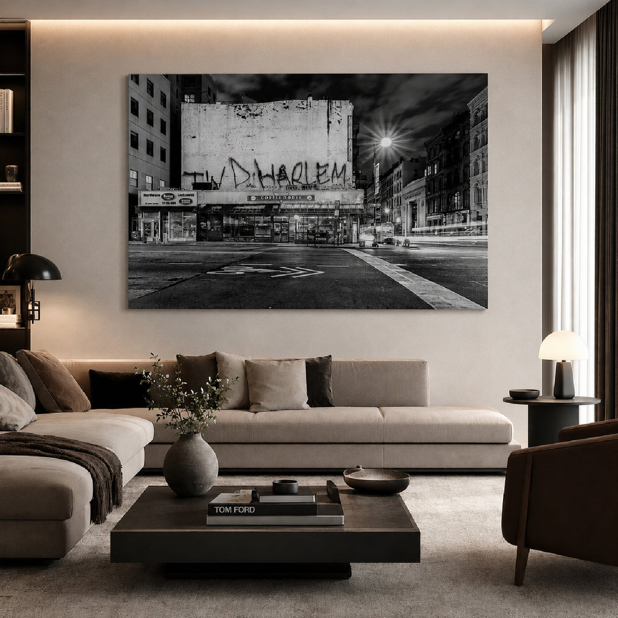 Downtown Manhattan Black & White City photographic art print by Cobra Art, alternate view 2