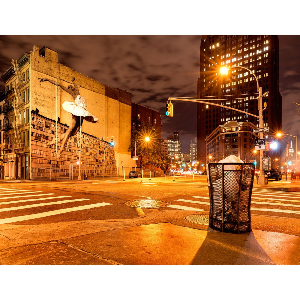 Downtown Dusk Manhattan Ballet In City photographic art print by Cobra Art