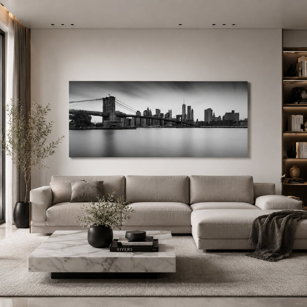 Manhattan skyline Black & White Urban photographic art print by Cobra Art, alternate view 2