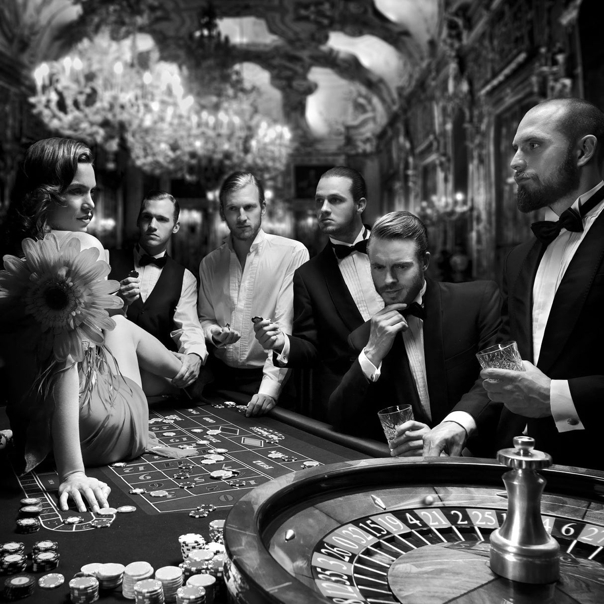 Rien Ne Va Plus Monochromatic Roulette Match photographic art print by Cobra Art