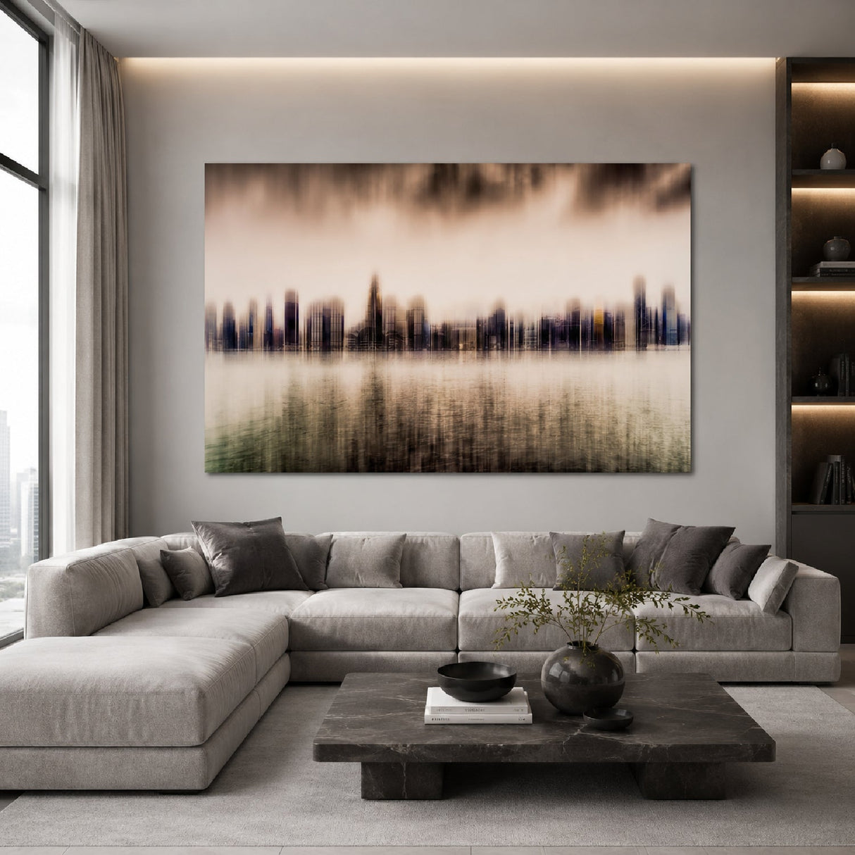 Hongkong Skyline From Kowloon Urban Silhouette photographic art print by Cobra Art, alternate view 2