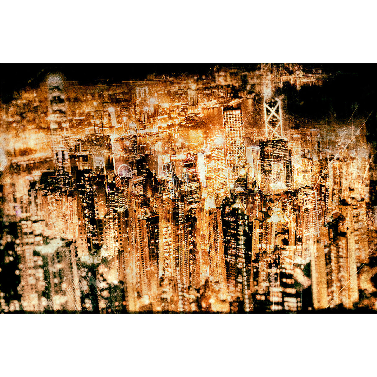City of Lights Lighted Skyscrapers photographic art print by Cobra Art