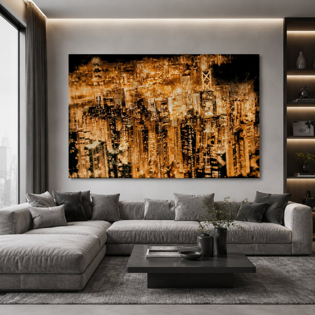 City of Lights Lighted Skyscrapers photographic art print by Cobra Art, alternate view 2
