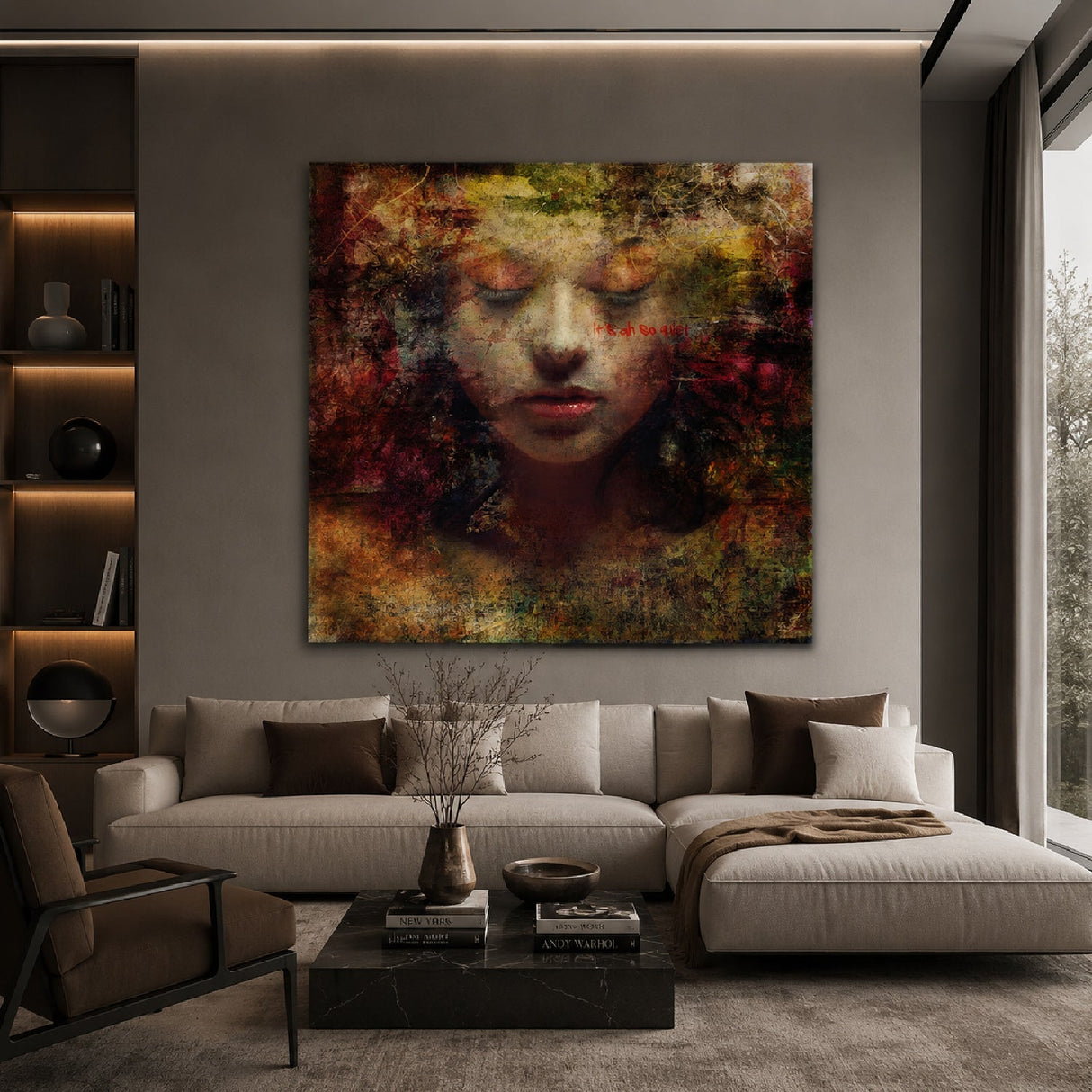 It's Al So Quiet Colorful Feminine Visage photographic art print by Cobra Art, alternate view 2