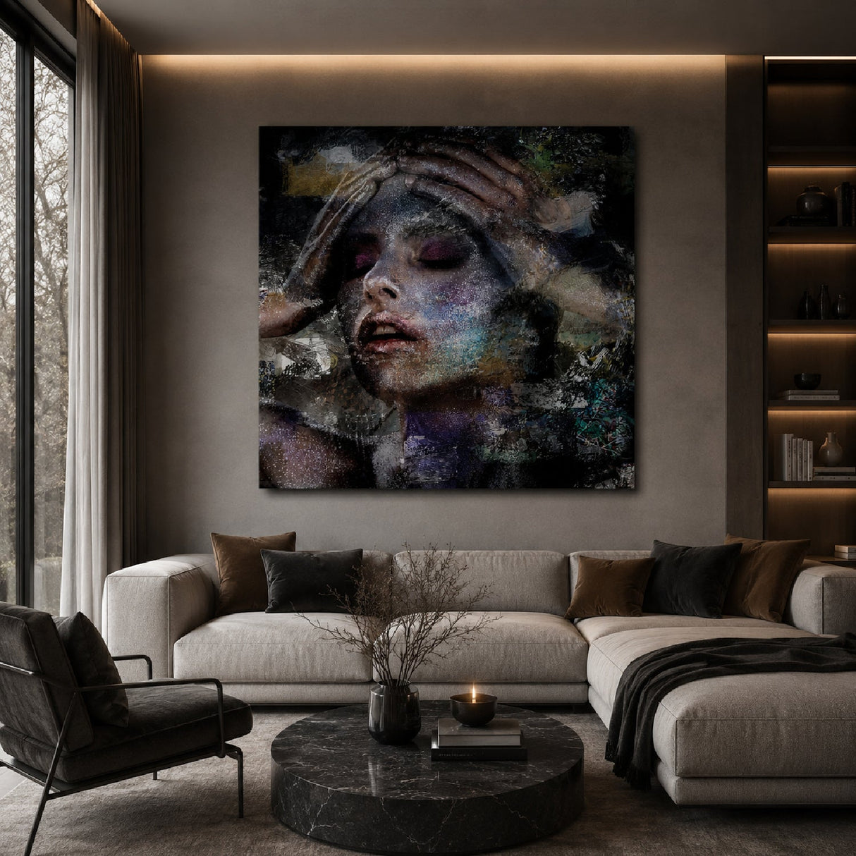 Portrait Of A Colorful Woman White Washed Face photographic art print by Cobra Art, alternate view 2