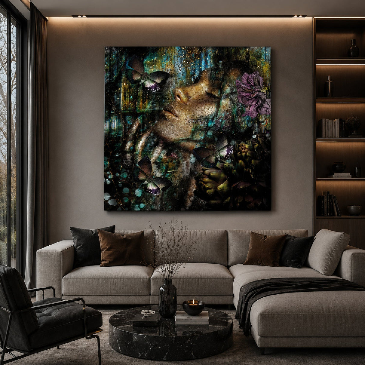 The Night Of The Butterfly Whimsical Woman photographic art print by Cobra Art, alternate view 2