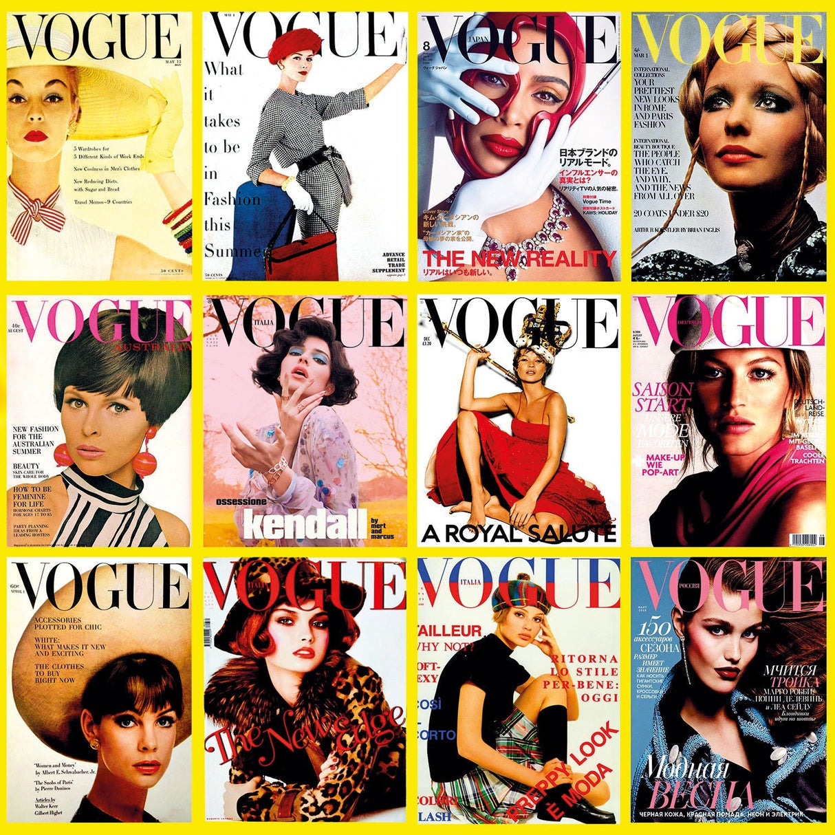 Vogue Yellow Fashion Trend Collage photographic art print by Cobra Art