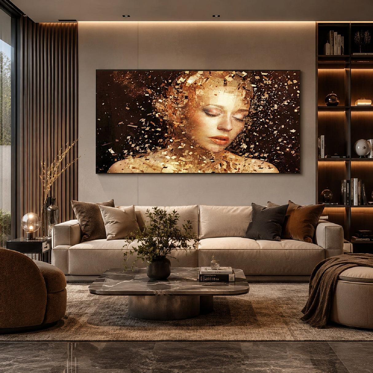 Anatomy of a Milisecond Gold Surrealistic Woman photographic art print by Cobra Art, alternate view 2