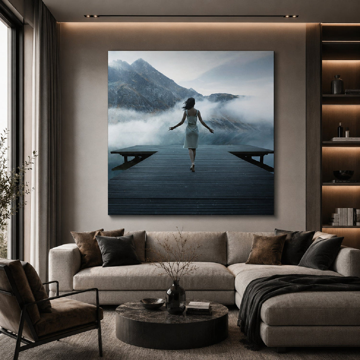 Freedom Woman & Ocean Waves photographic art print by Cobra Art, alternate view 2