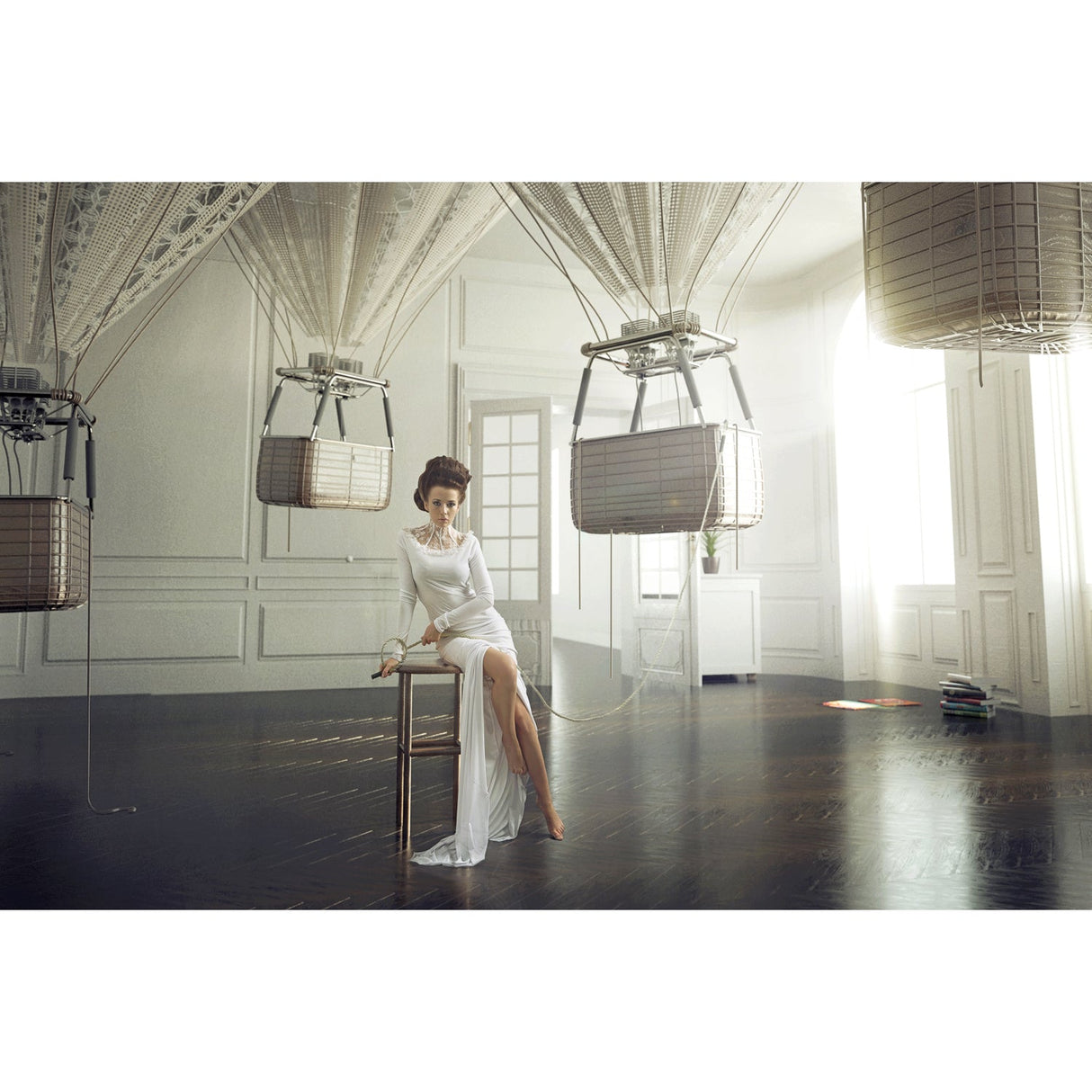 In Her Room Girl In White photographic art print by Cobra Art