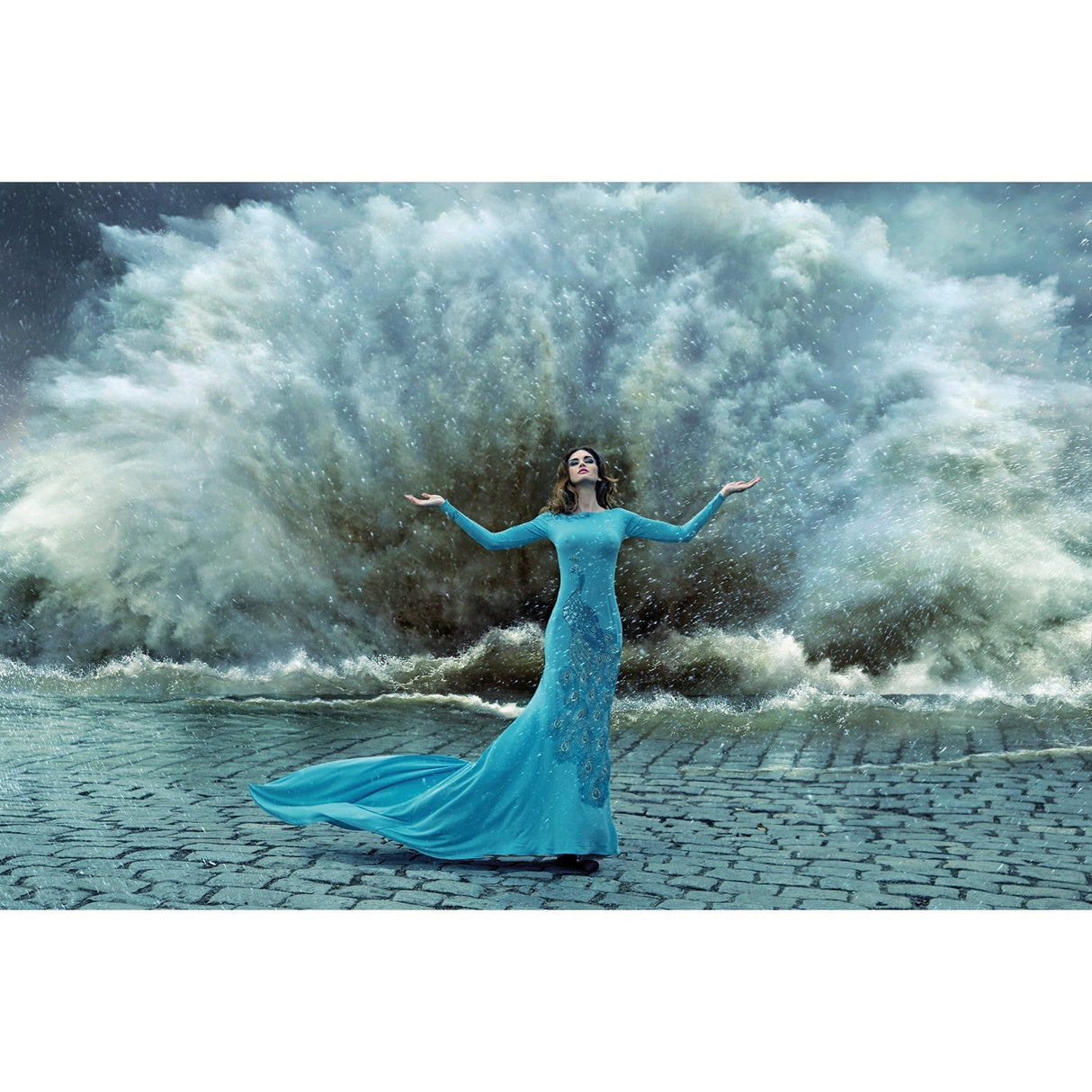 Time Stand Still Blue Gowned Woman photographic art print by Cobra Art