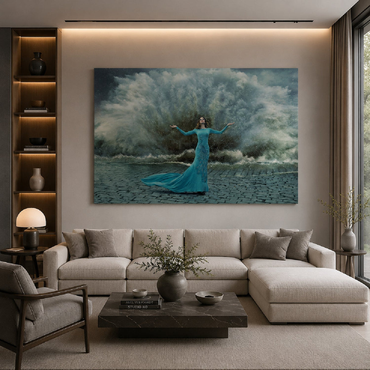 Time Stand Still Blue Gowned Woman photographic art print by Cobra Art, alternate view 2