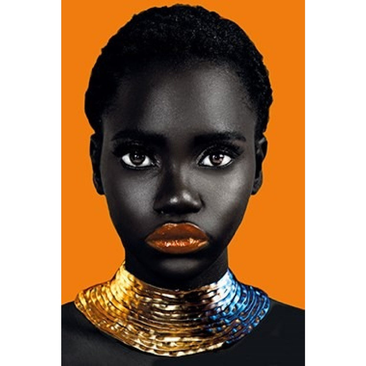 Modern European furniture - Gold Necklaced Woman Photographic Art - www.oroa.com