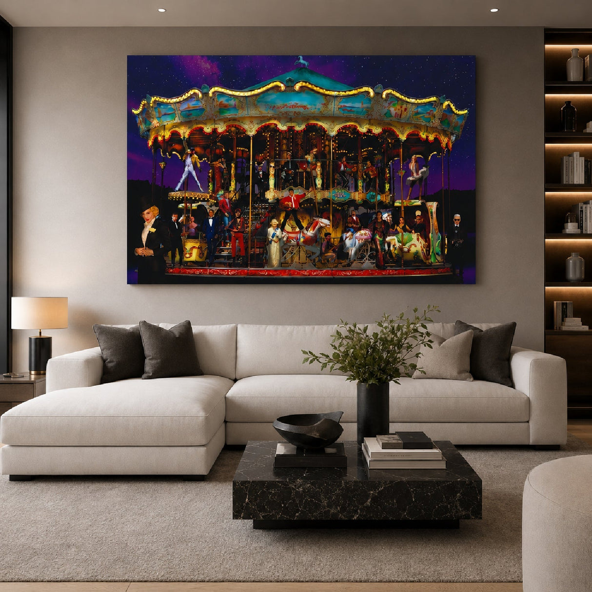 Starry Starry Night Celebrities On A Carousel photographic art print by Cobra Art, alternate view 2