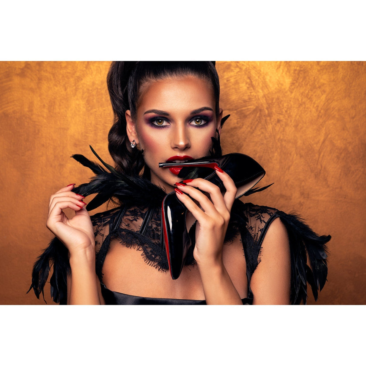 Not Without My Heels Stylish Woman Portrait photographic art print by Cobra Art