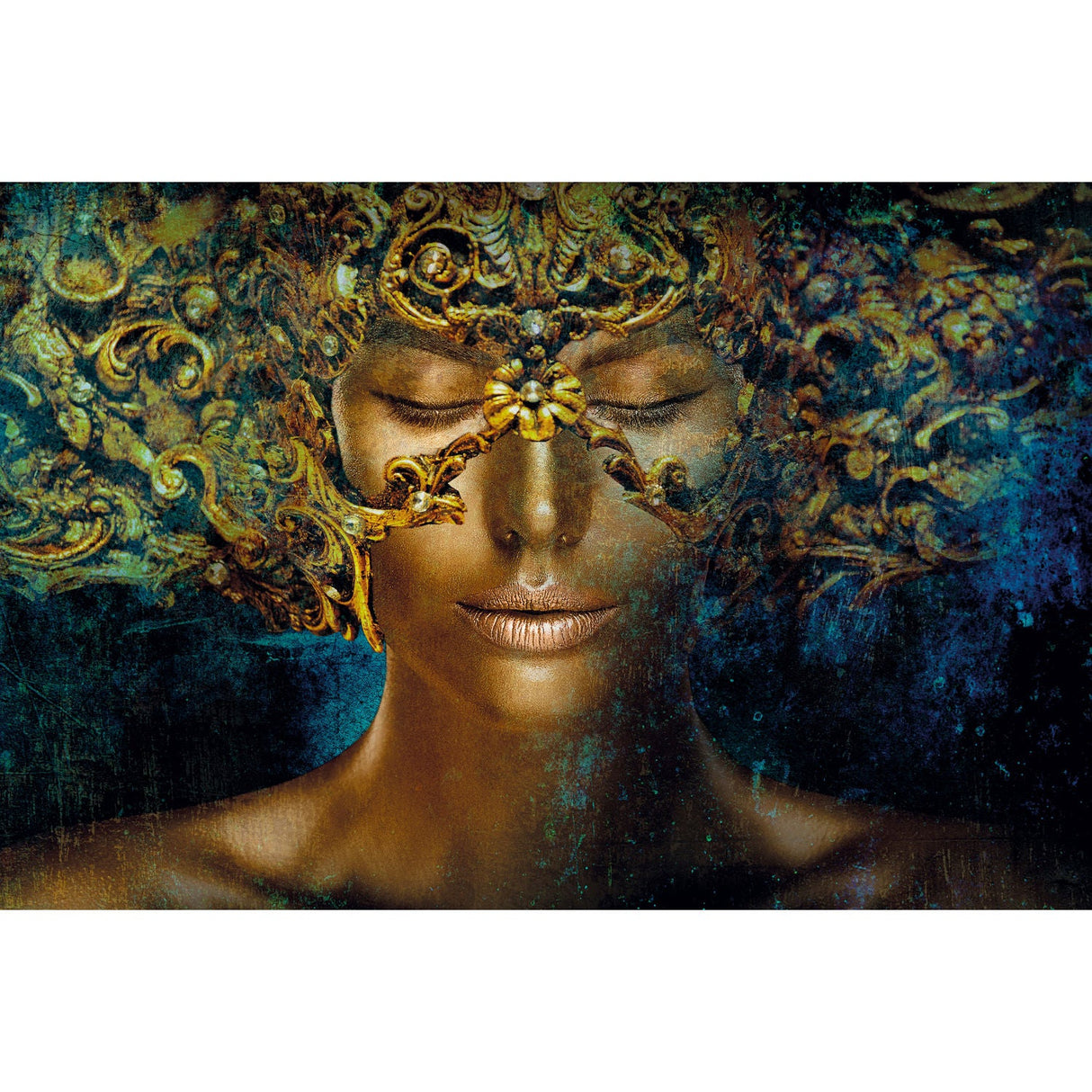 Moonlight Meditation Majestic Headpiece Woman photographic art print by Cobra Art