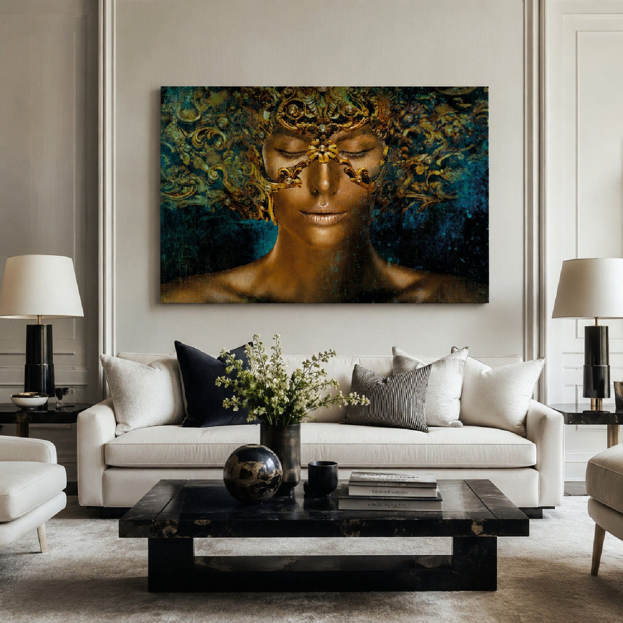 Moonlight Meditation Majestic Headpiece Woman photographic art print by Cobra Art, alternate view 2
