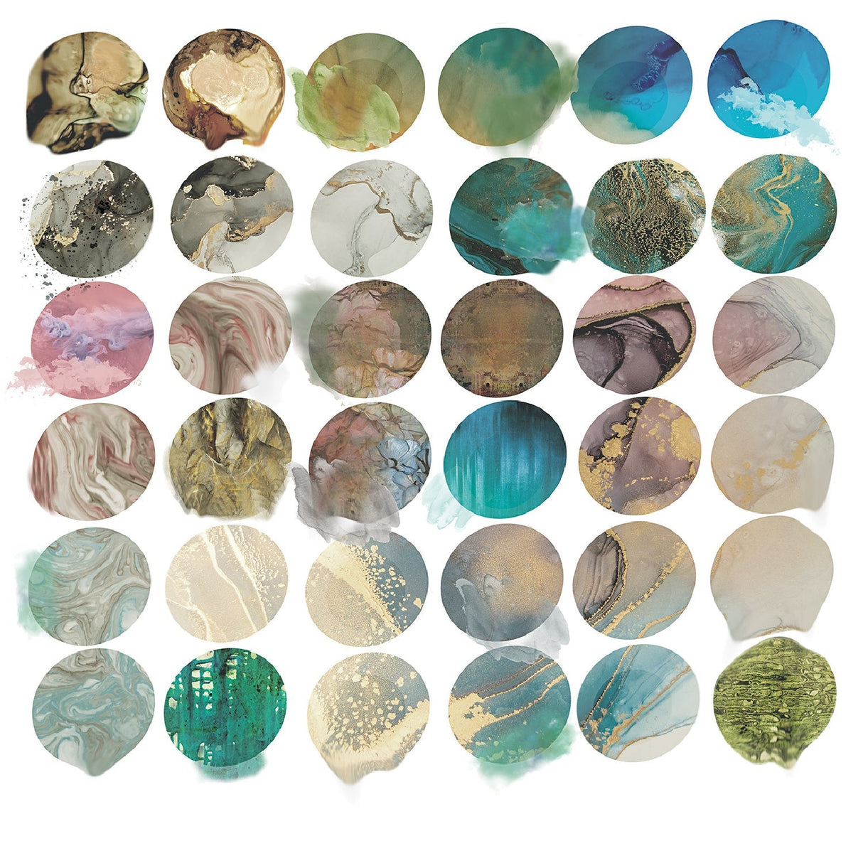 No Time To Waste Pastel Toned Round Collage Art art print by Cobra Art