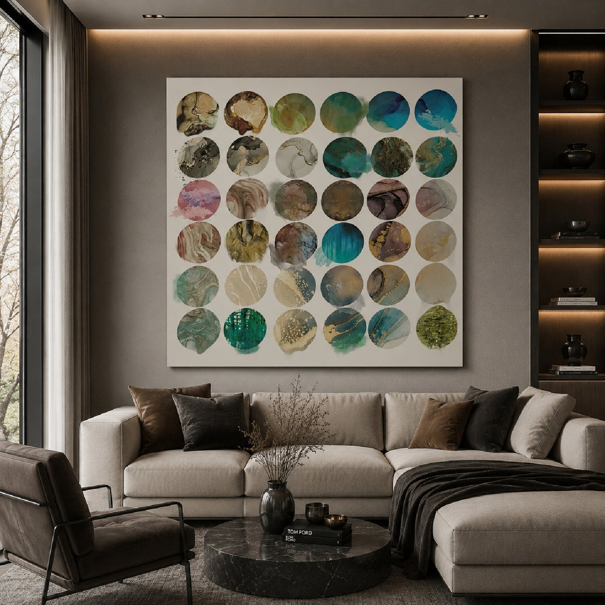 No Time To Waste Pastel Toned Round Collage Art art print by Cobra Art, alternate view 2