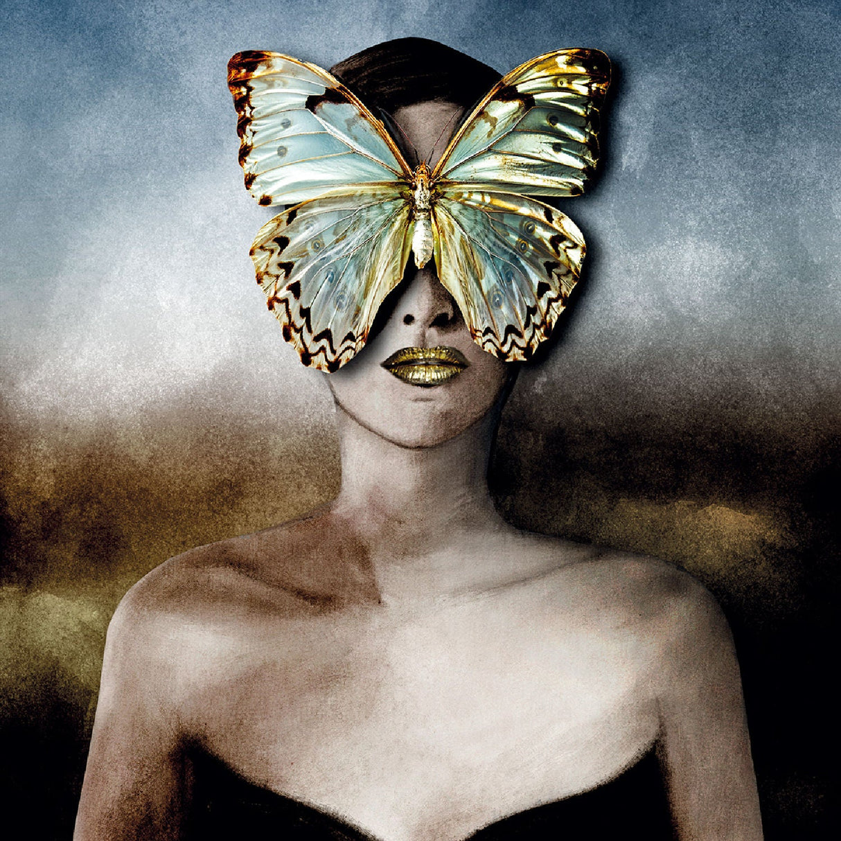 Lady With Butterfly Butterfly Face photographic art print by Cobra Art