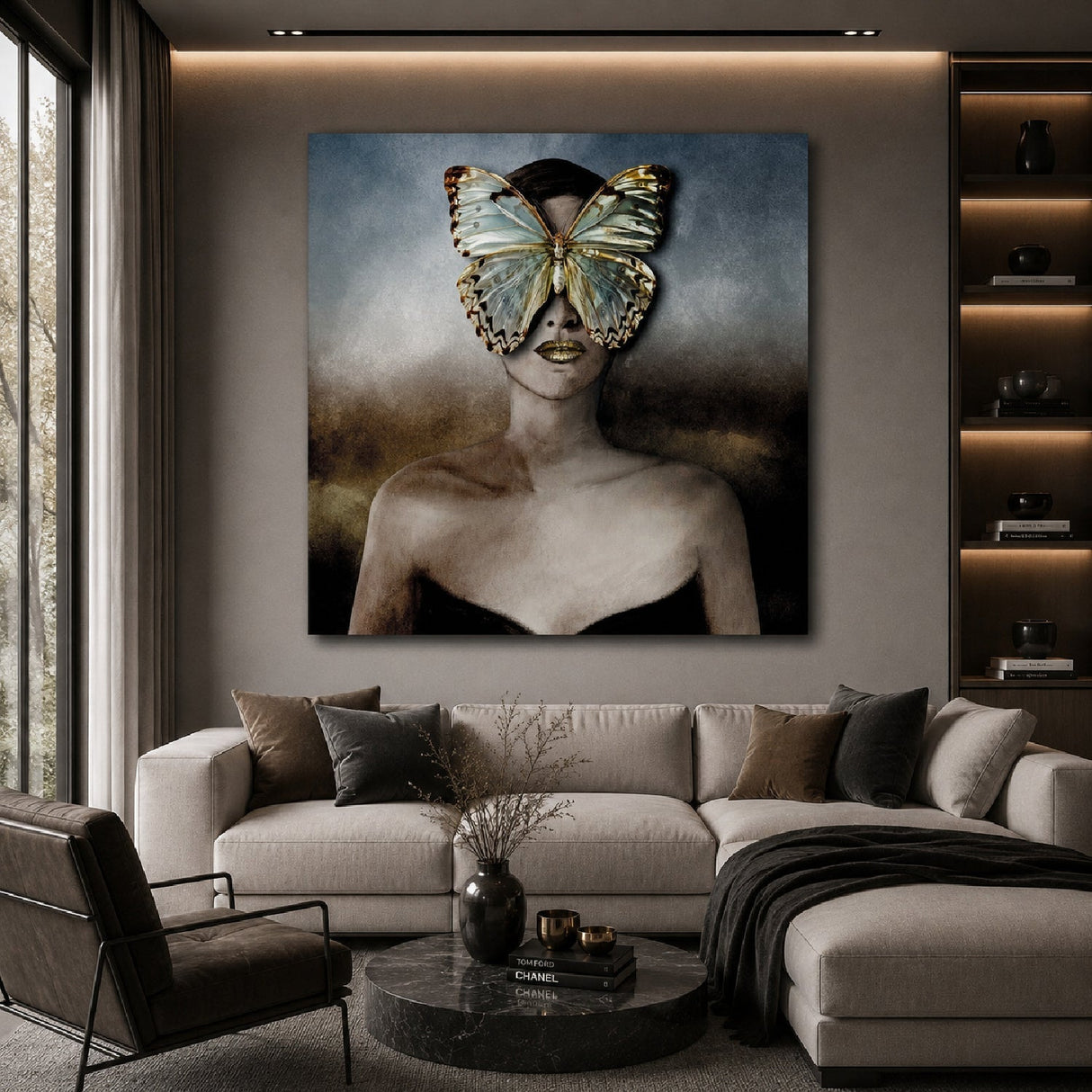 Lady With Butterfly Butterfly Face photographic art print by Cobra Art, alternate view 2