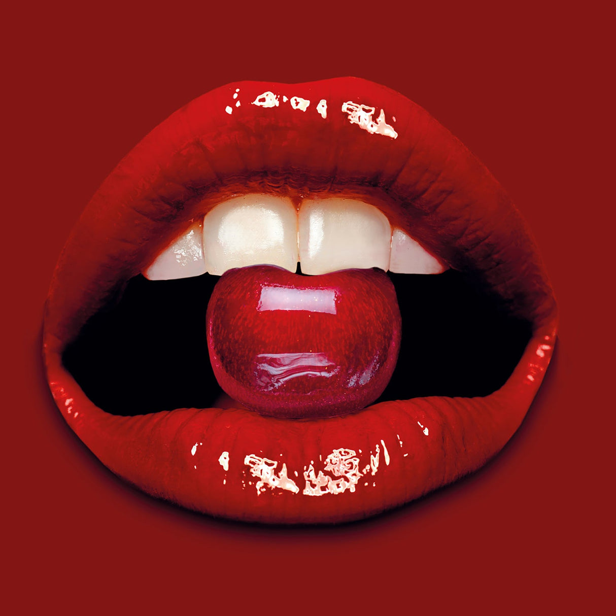 Cherry Lips Red Cherry Bites photographic art print by Cobra Art